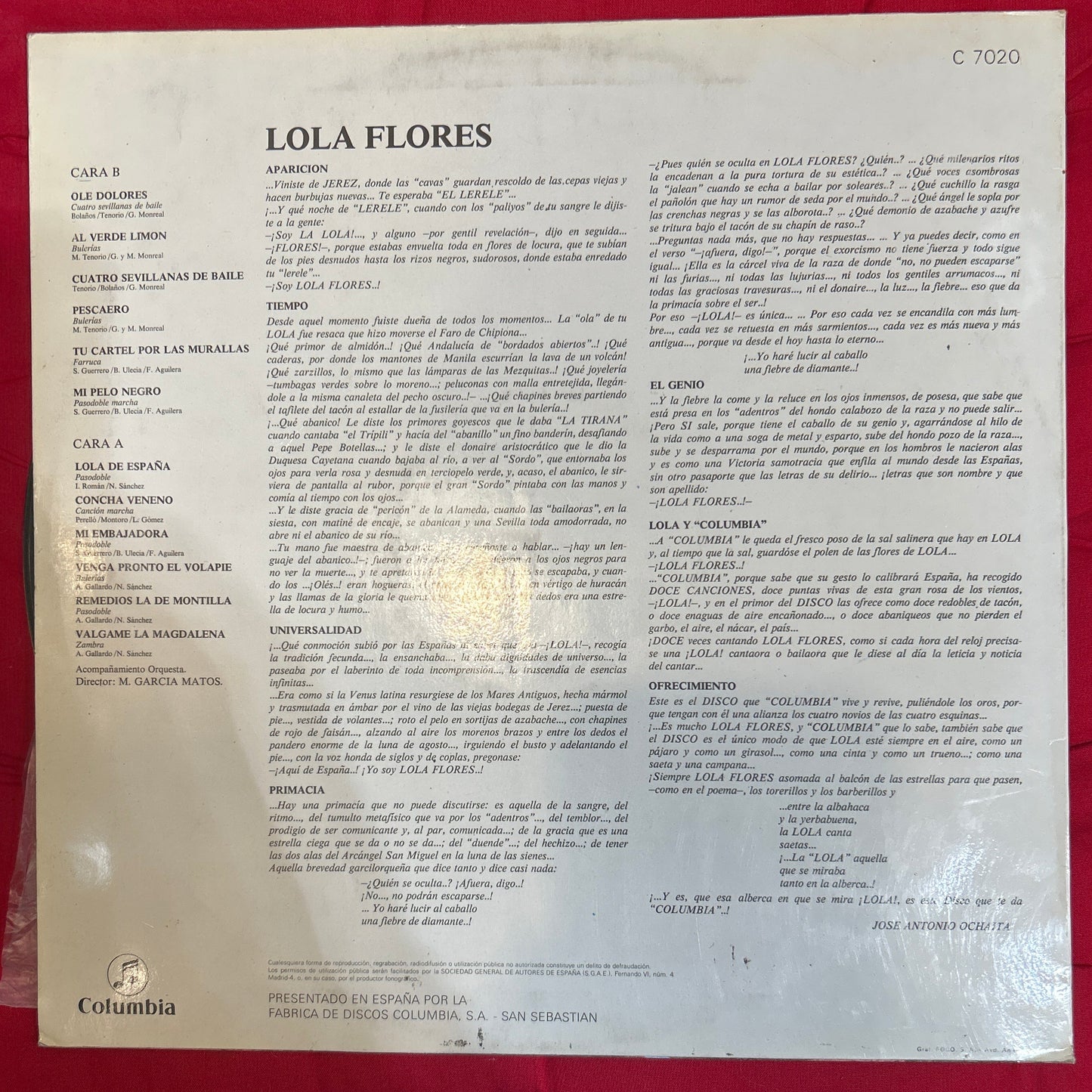 LP Lola Flores – Lola Flores 2ª Mano (Producto exclusivo recogida en tienda)