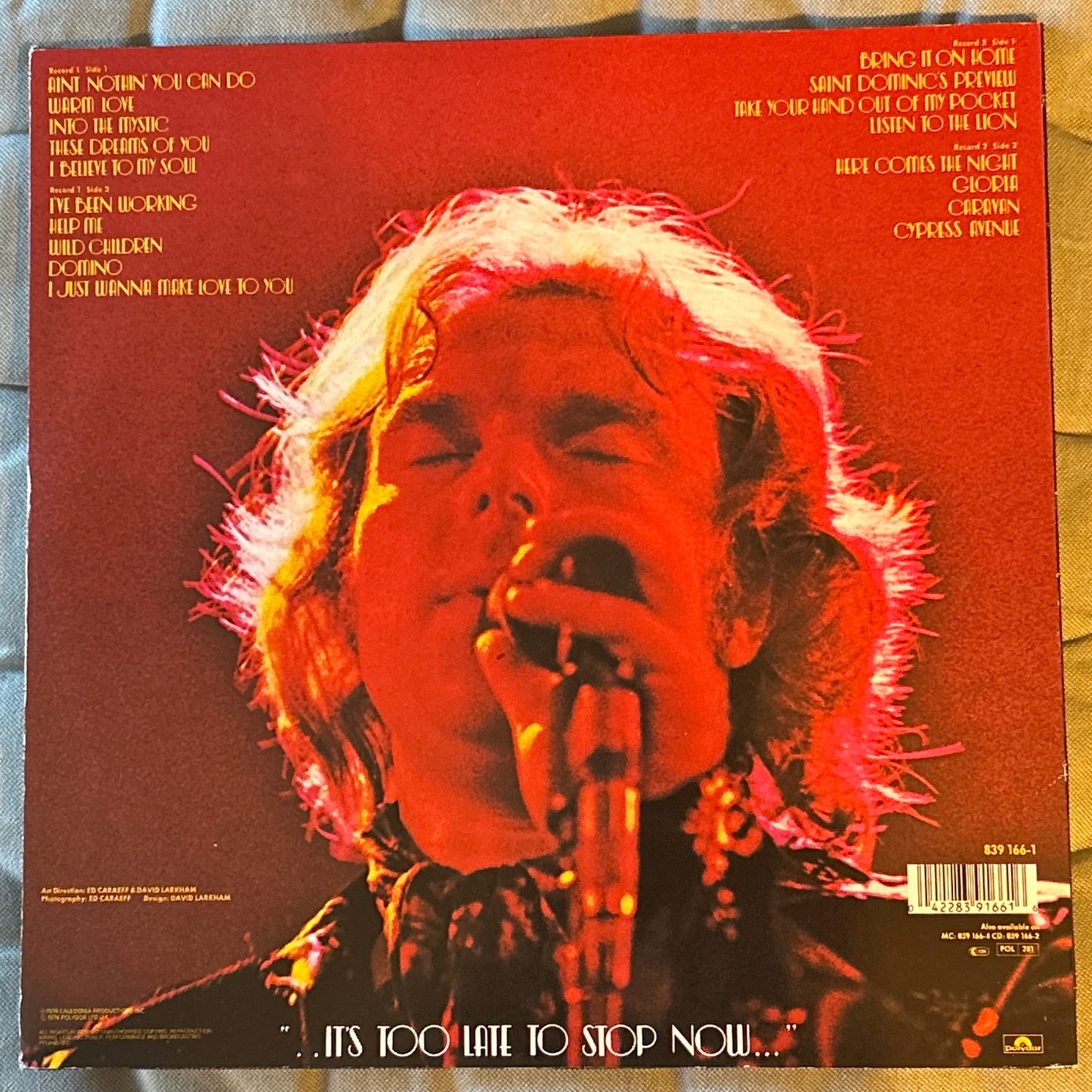 LP Van Morrison – It's Too Late To Stop Now 2ª Mano