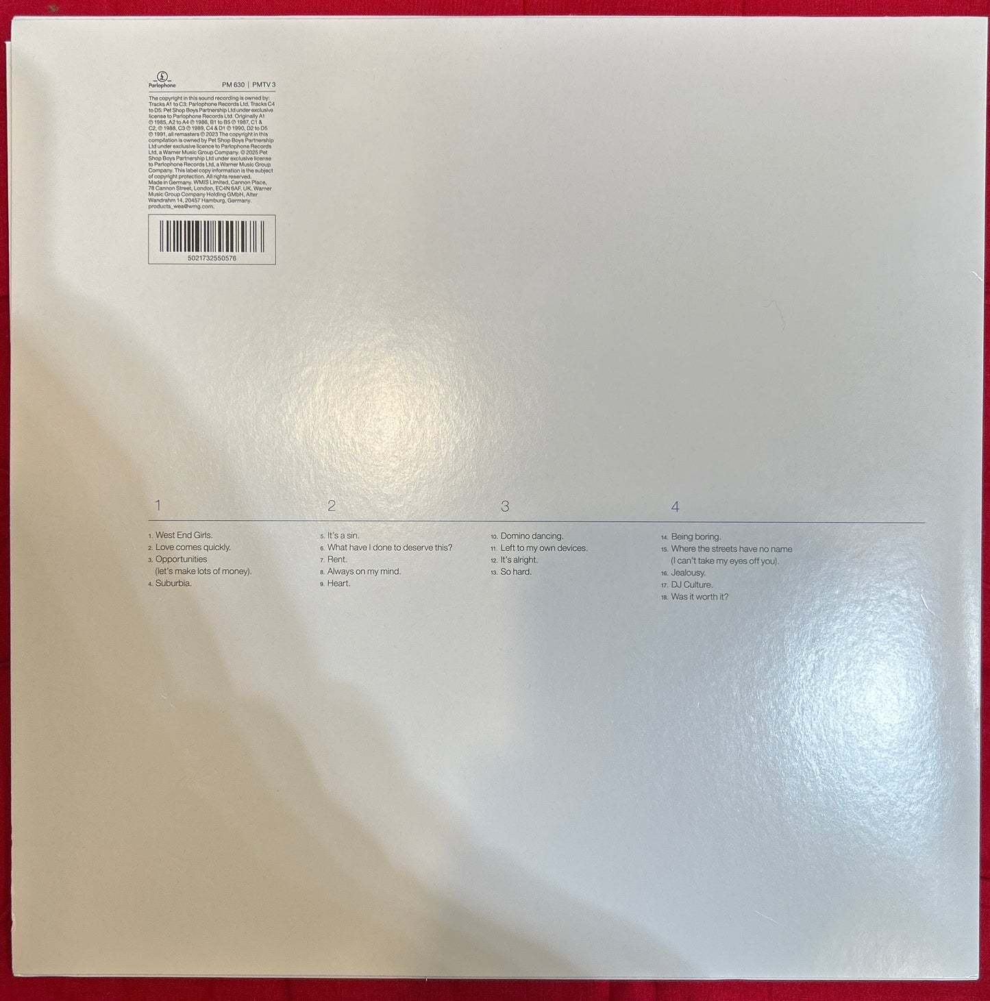 LP Pet Shop Boys – Discography (The Complete Singles Collection 1985-1991) 2ª Mano