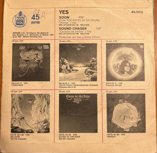 SINGLE Yes – Soon 2ª Mano