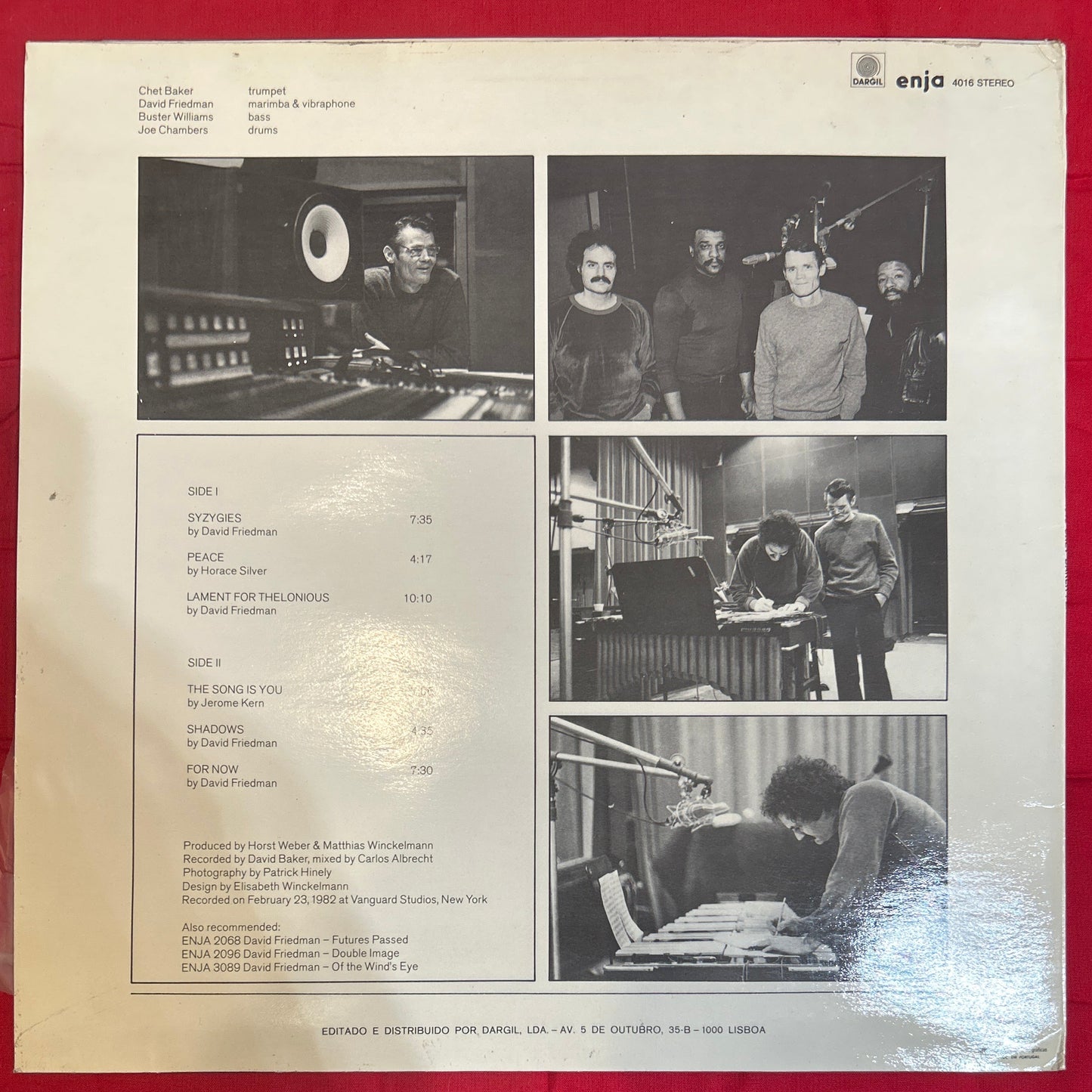 LP Chet Baker, David Friedman, Buster Williams, Joe Chambers – Peace 2ª Mano