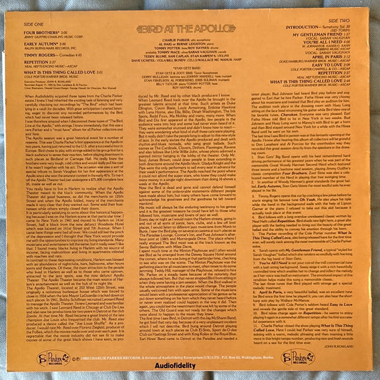 LP Charlie Parker – Bird At The Apollo 2ª Mano