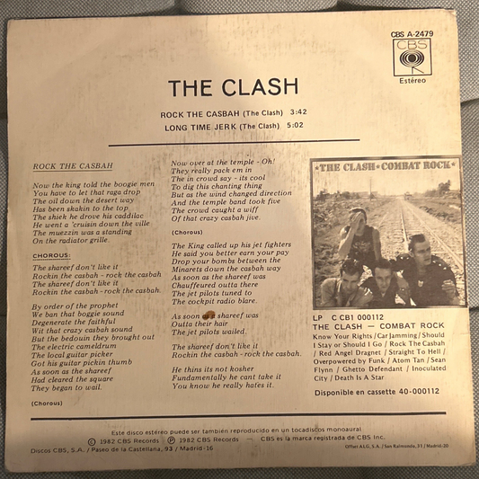 SINGLE The Clash – Rock The Casbah 2ª mano