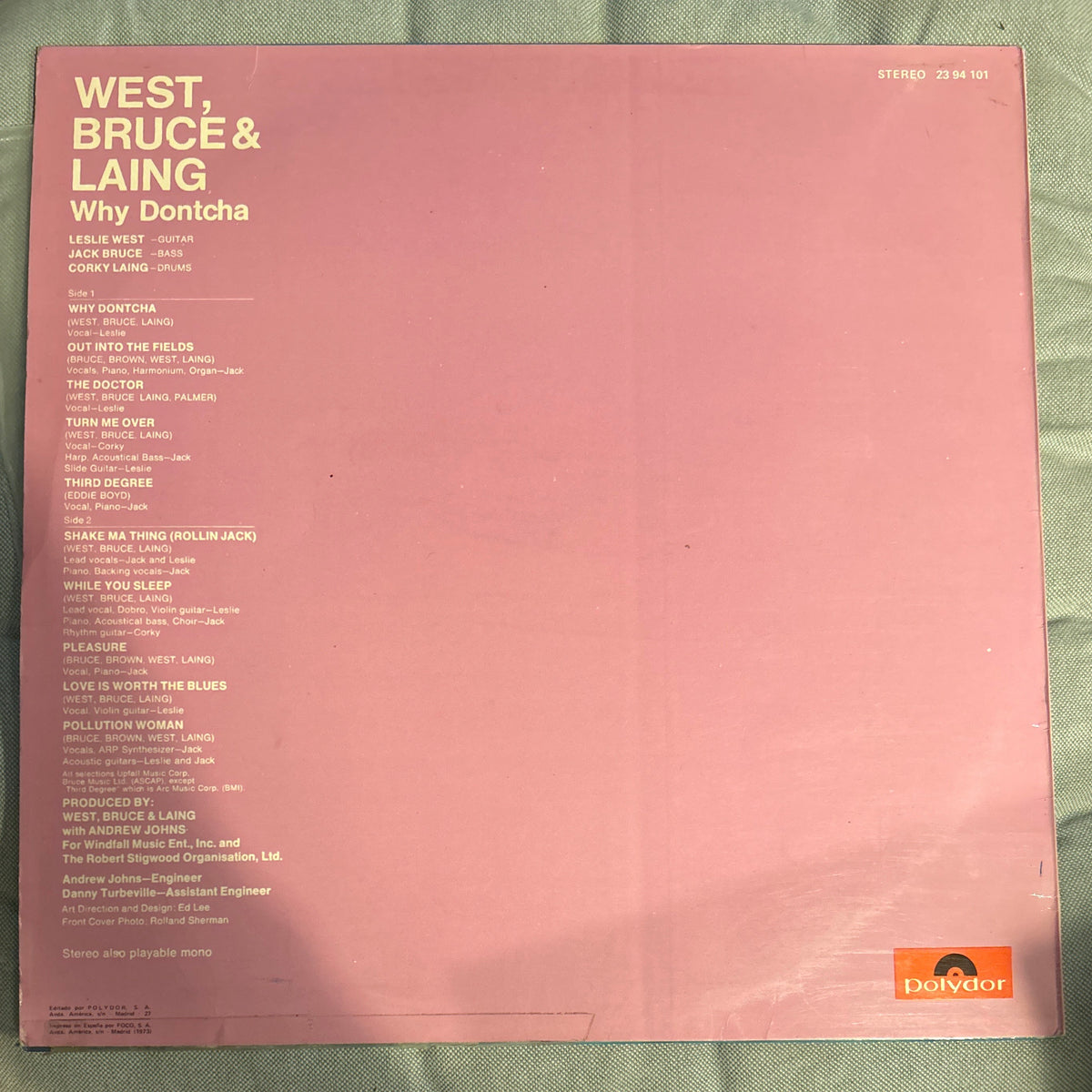 LP West, Bruce & Laing – Why Dontcha 2ª Mano