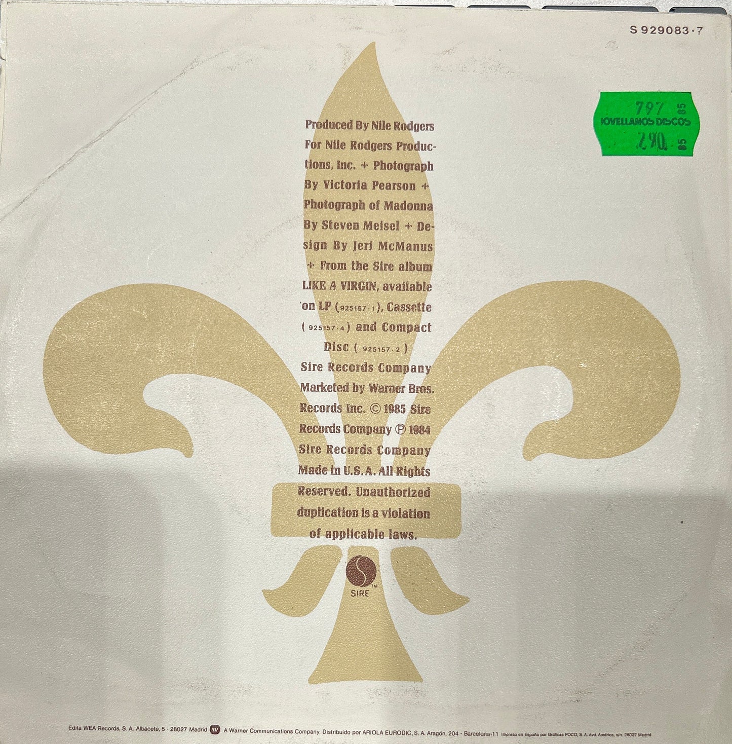 SINGLE Madonna – Material Girl 2ª mano (Producto exclusivo recogida en tienda)