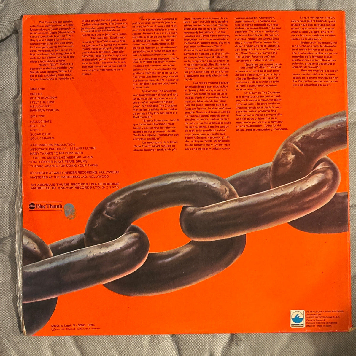 LP The Crusaders – Chain Reaction = Reacción En Cadena 2ª Mano