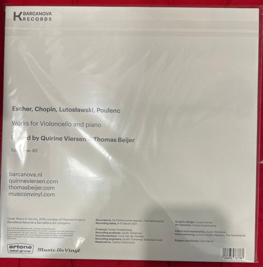 LP Quirine Viersen & Thomas Beijer - Escher, Chopin, Lutoslawski, Poulenc, Works For Violoncello And Piano Nuevo precintado