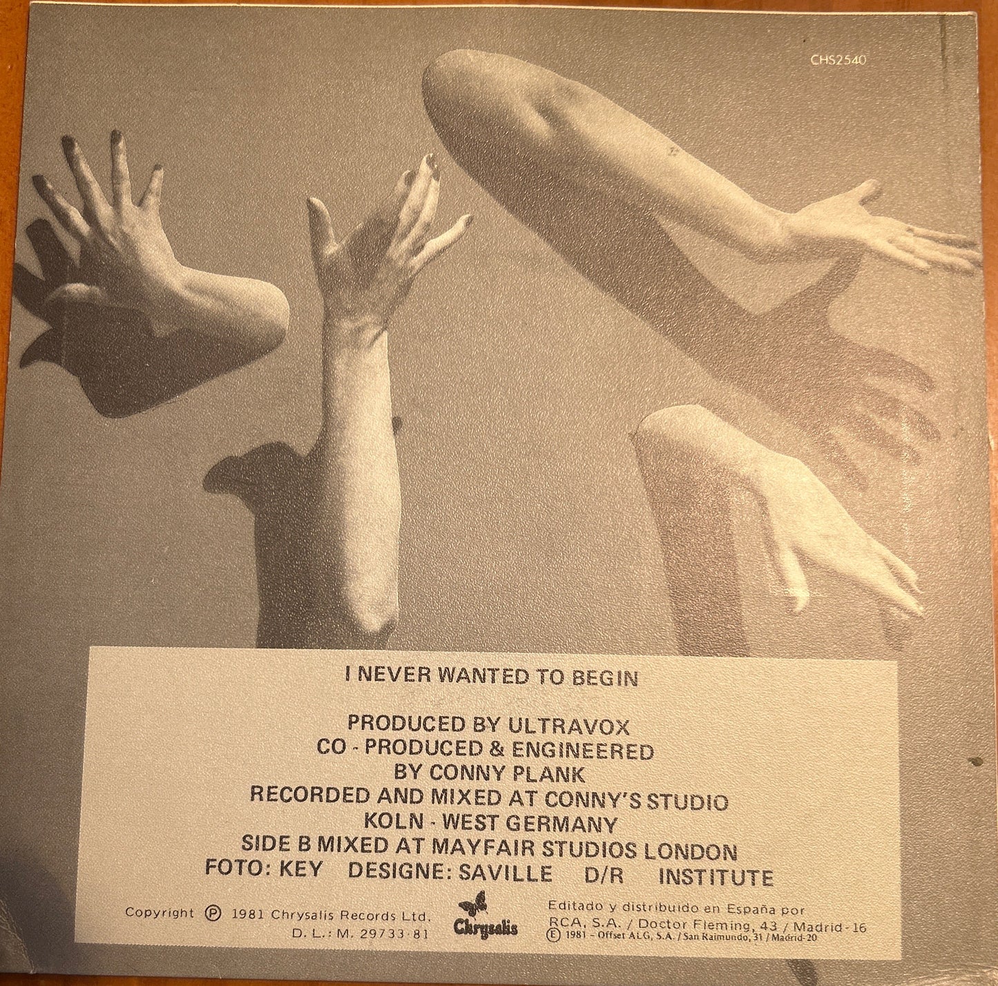 SINGLE Ultravox – The Thin Wall = La Pared Delgada 2ª Mano