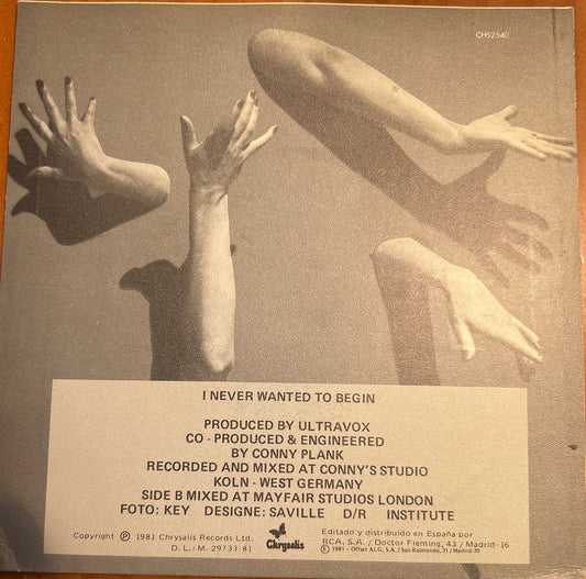 SINGLE Ultravox – The Thin Wall = La Pared Delgada 2ª Mano