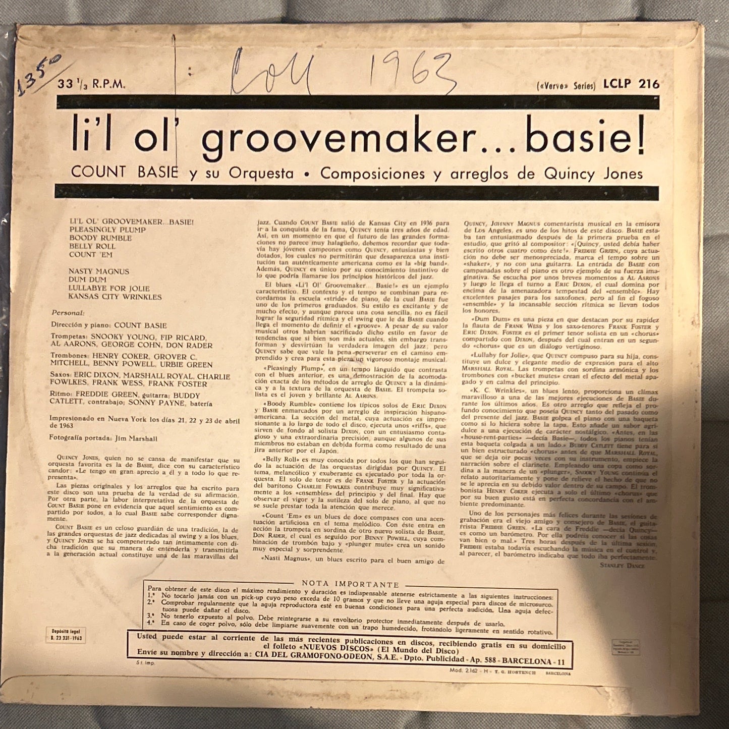 LP Count Basie And His Orchestra – L'il Ol' Groovemaker... Basie! 2ª Mano