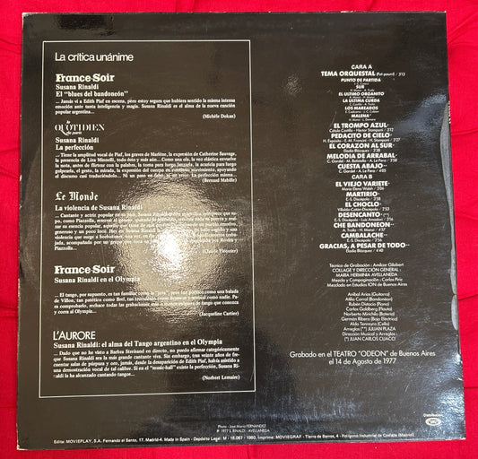 LP Susana Rinaldi – Tango Vivo 2ª Mano (Producto exclusivo recogida en tienda)