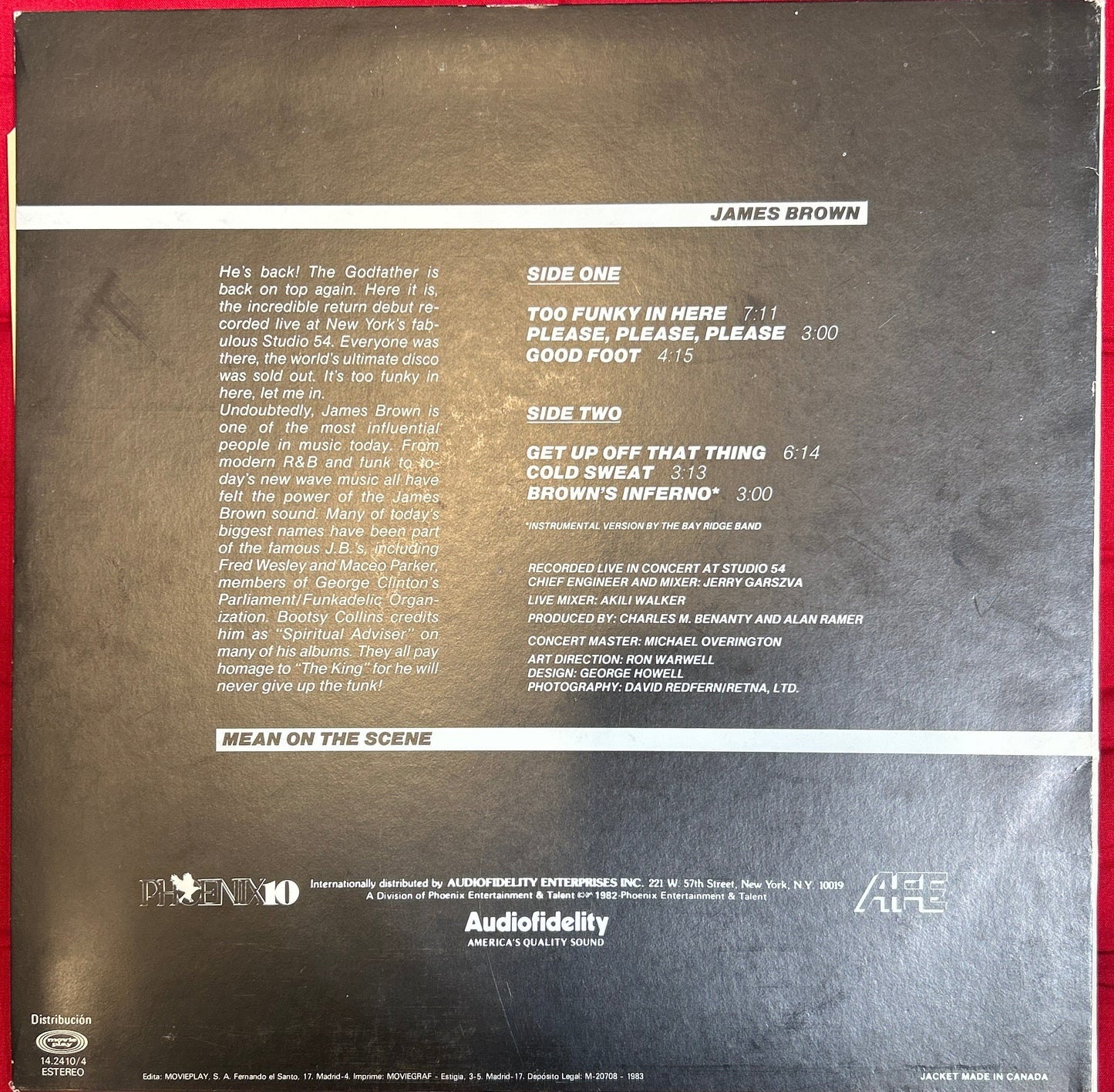 LP James Brown – Mean On The Scene 2ª mano