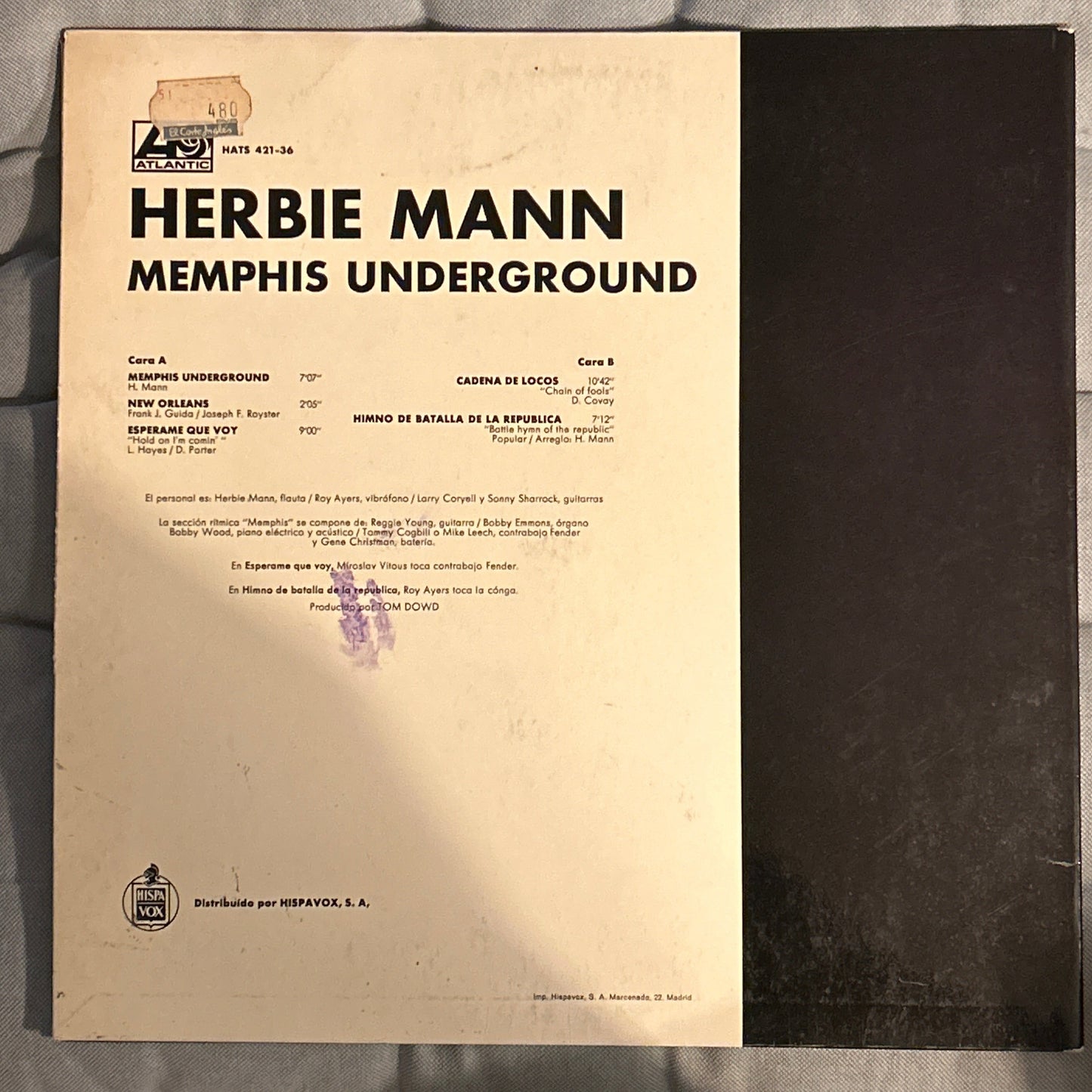 LP Herbie Mann – Memphis Underground 2ª Mano
