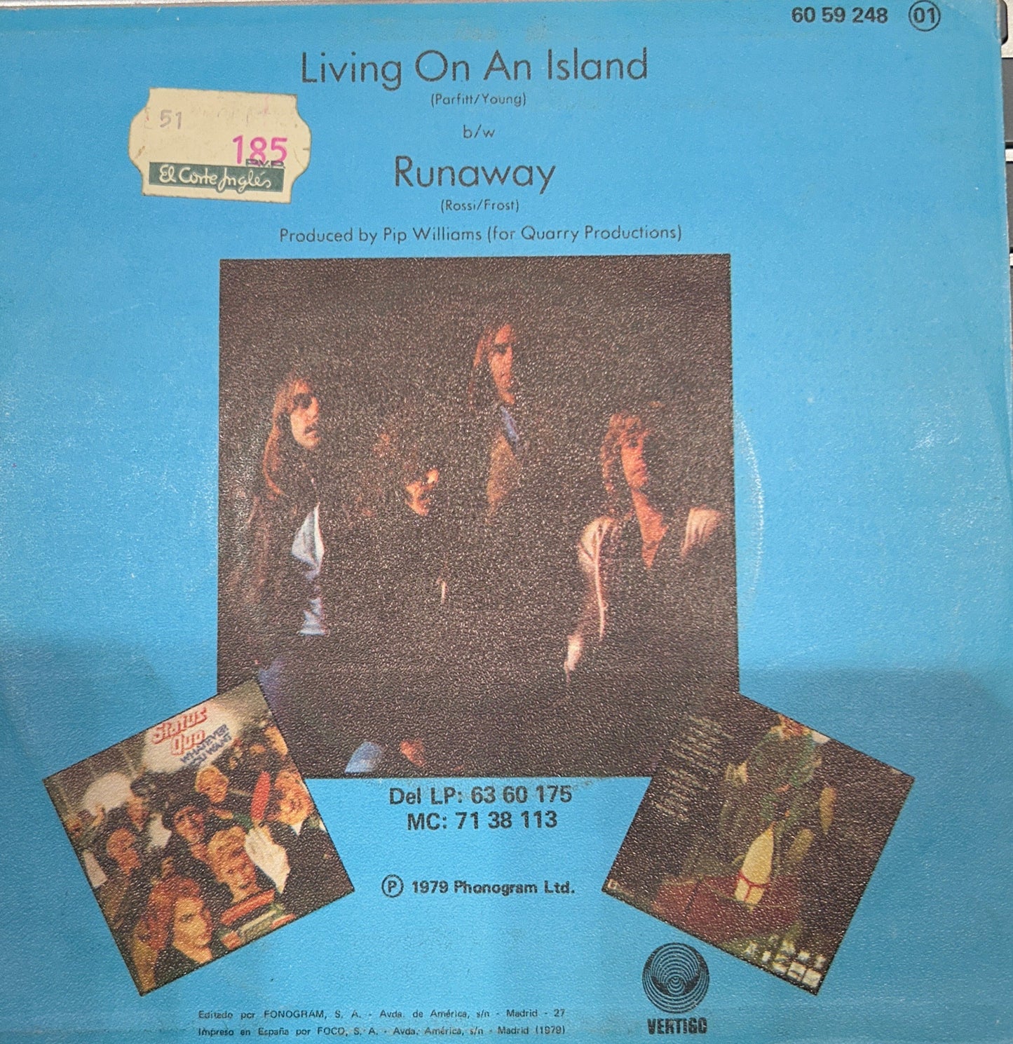 SINGLE Status Quo – Living On An Island 2ª mano (Producto exclusivo recogida en tienda)