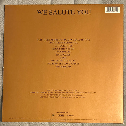 LP AC/DC – For Those About To Rock (We Salute You) 2ª Mano