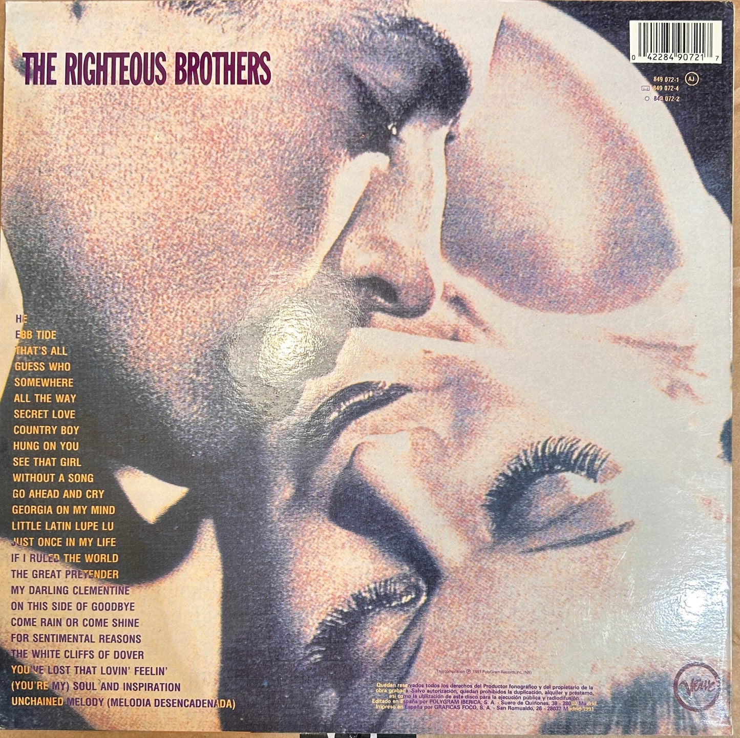 LP The Righteous Brothers – Melodia Desencadenada 2ª mano (Producto exclusivo recogida en tienda)