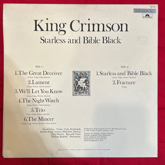 LP King Crimson – Starless And Bible Black Nuevo precintado