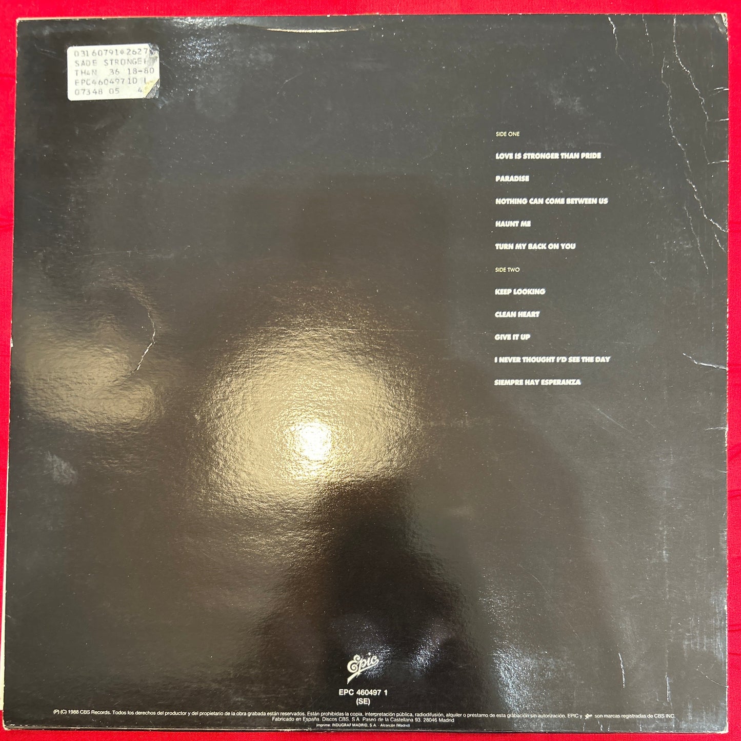 LP Sade – Stronger Than Pride 2ª Mano