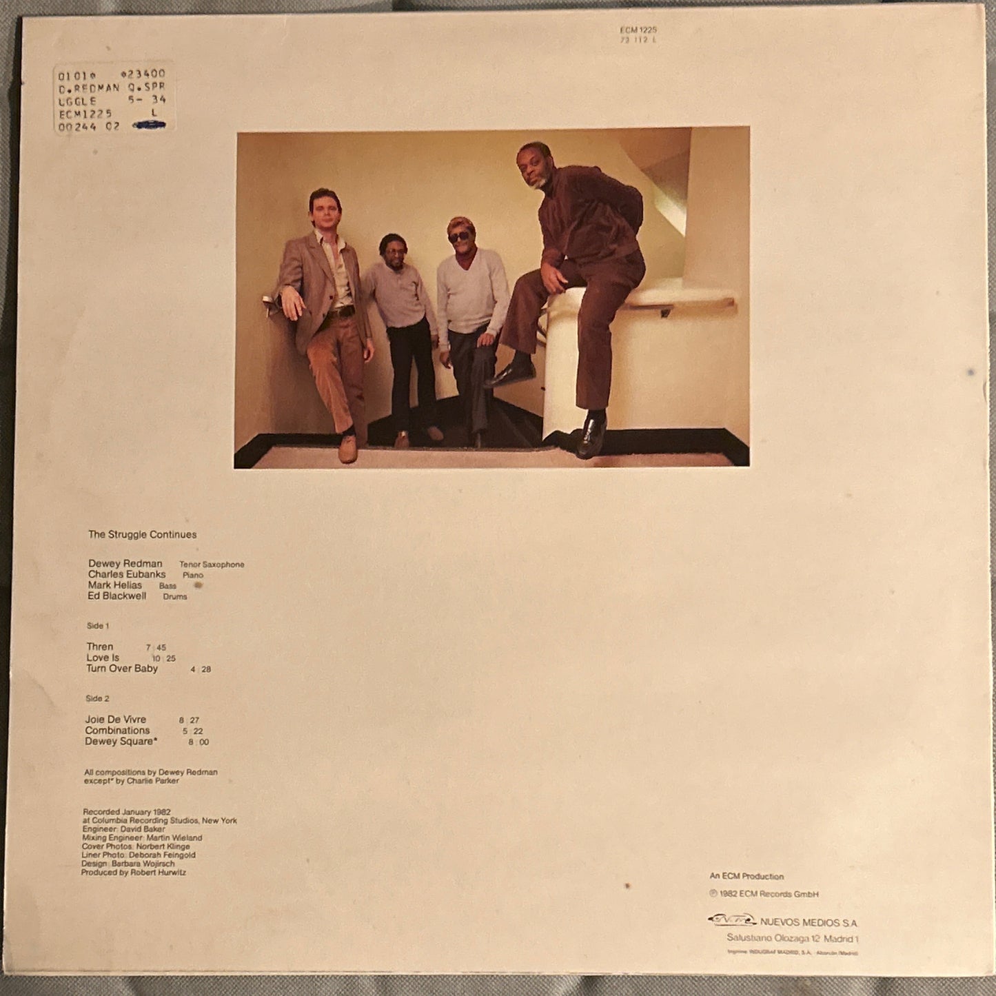 LP Dewey Redman Quartet – The Struggle Continues 2ª Mano