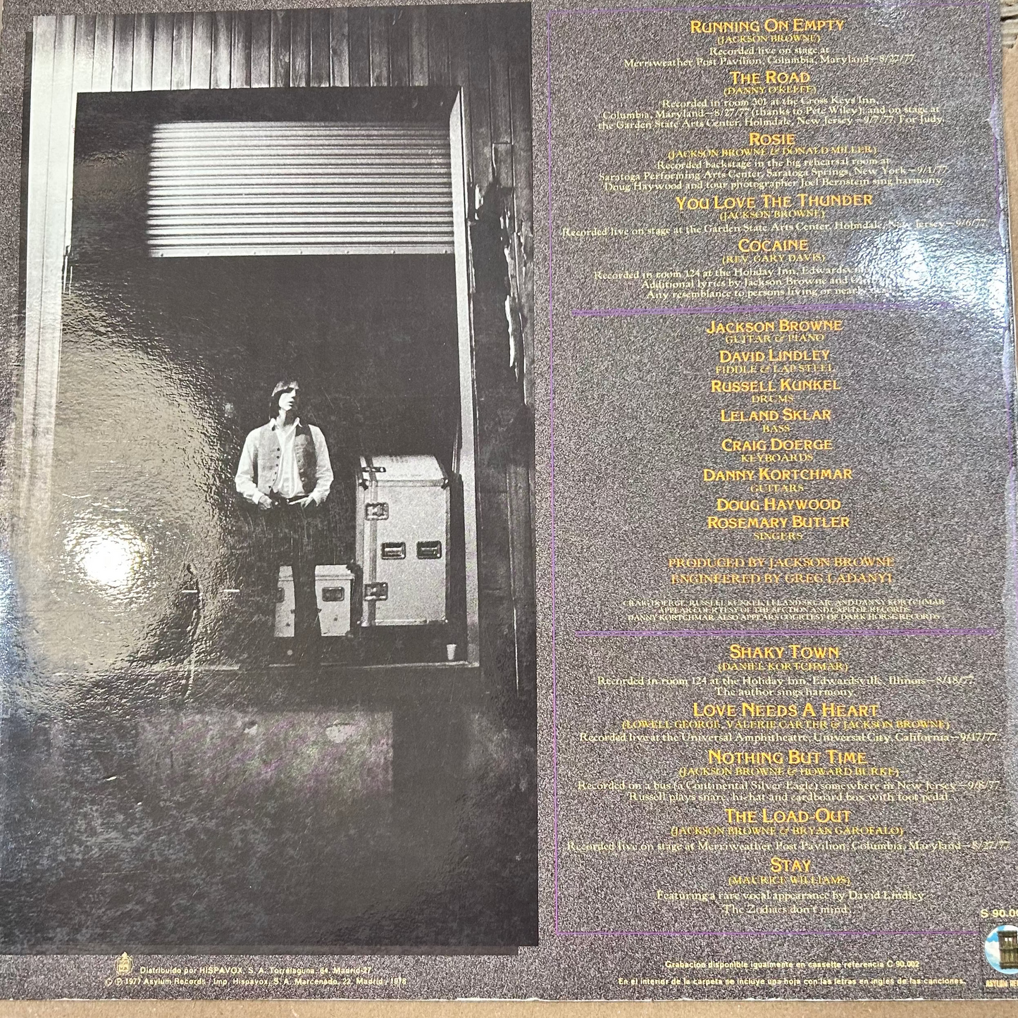 LP Jackson Browne – Running On Empty gebraucht