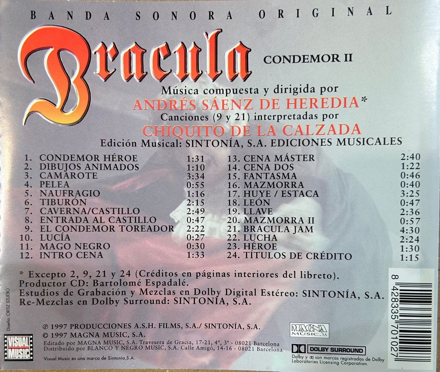 CD BSO - Chiquito De La Calzada – Bracula / Condemor II 2ª mano