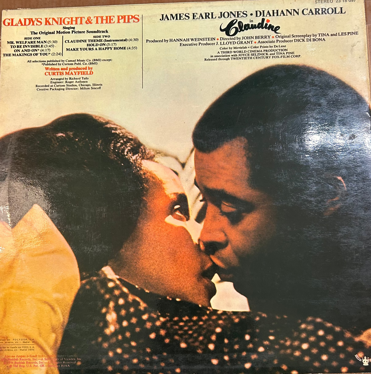 LP Gladys Knight & The Pips – Singing The Original Motion Picture Soundtrack: Claudine Gebraucht