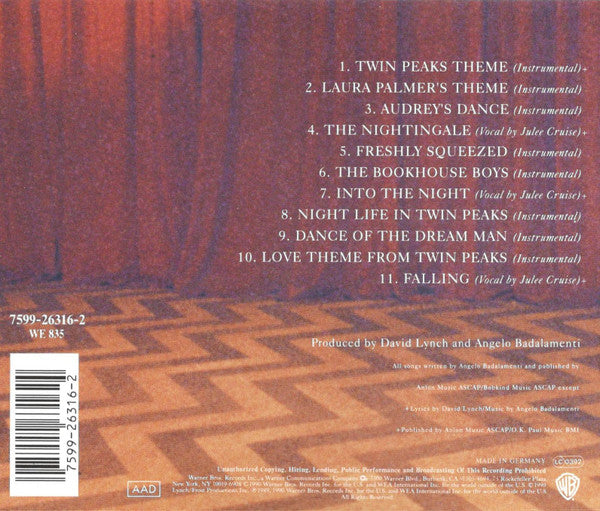 CD BSO - Angelo Badalamenti – Music From Twin Peaks Nuevo precintado