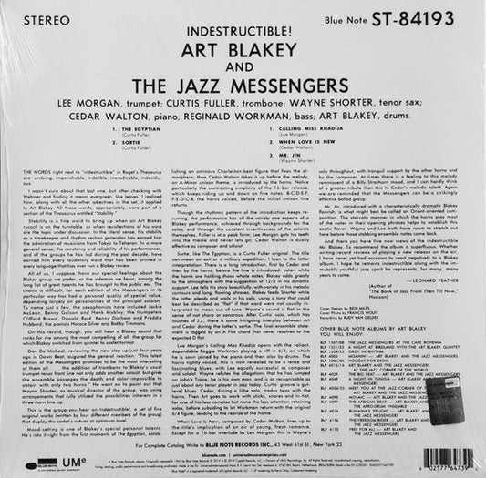LP Art Blakey & The Jazz Messengers – Indestructible! Nuevo precintado