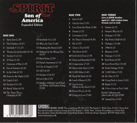 CD Spirit – Son Of America Nuevo precintado