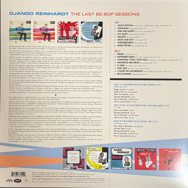 LP Django Reinhardt – The Last Be-Bop Sessions Nuevo precintado