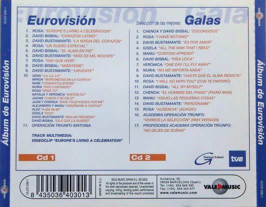 CD Academia Operacion Triunfo – Álbum De Eurovision 2ª Mano