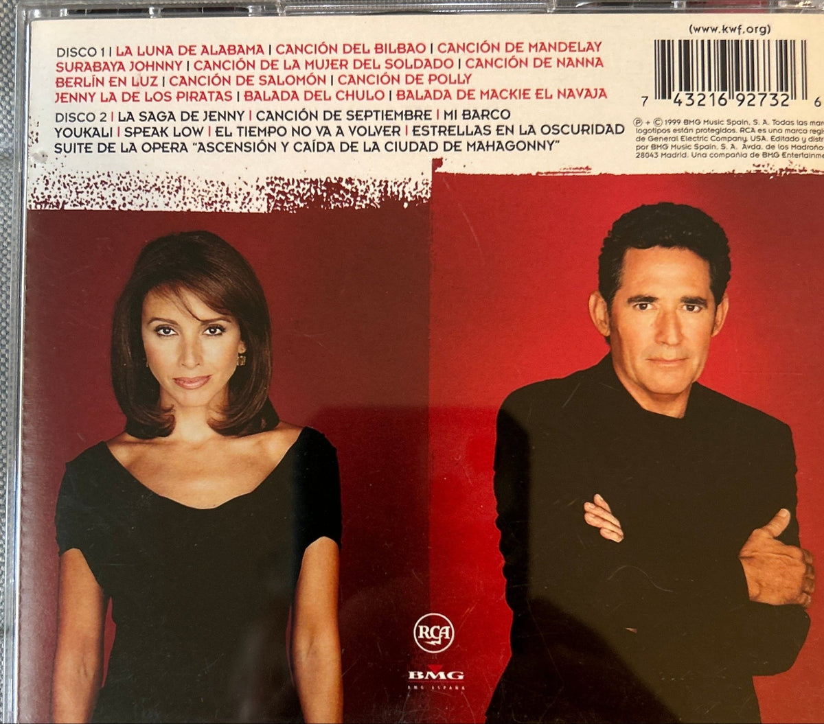 CD Ana Belén & Miguel Ríos with Orquesta Ciudad de Granada conducted by Josep Pons – Cantan a Kurt Weill 2ª Mano - DISCOS NAKASHA