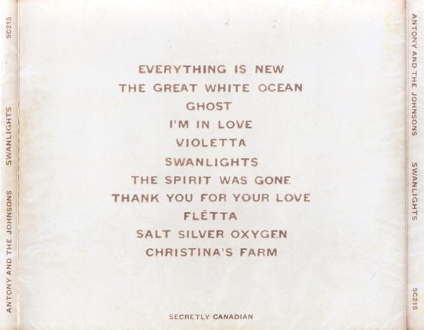CD Antony And The Johnsons – Swanlights Ed. USA 2ª Mano - DISCOS NAKASHA