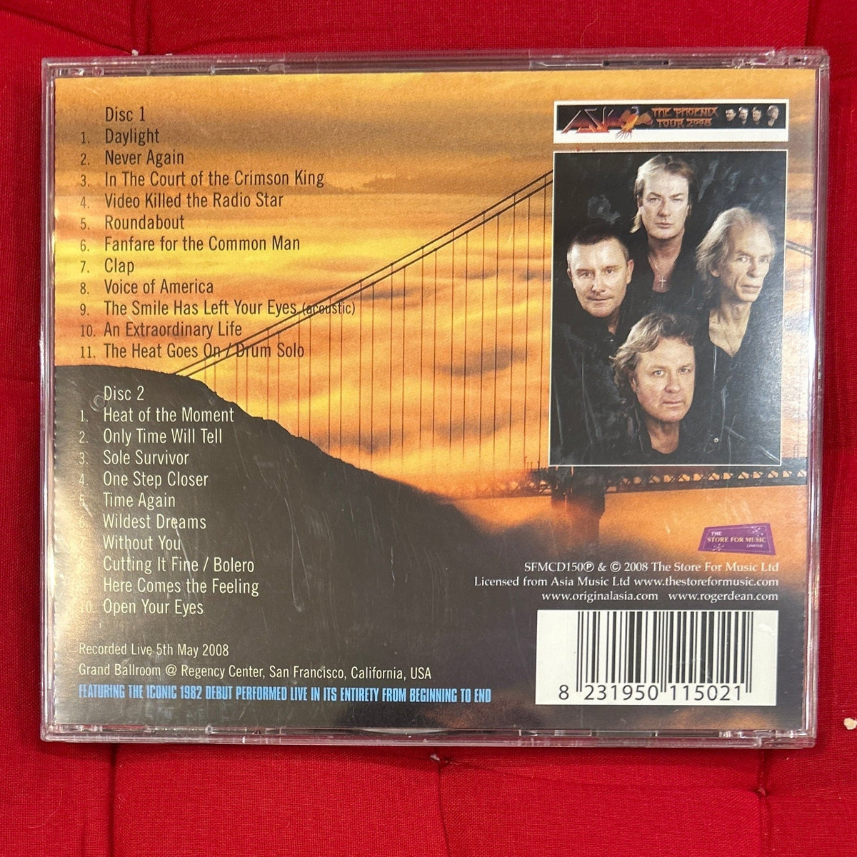CD Asia – Live In San Francisco 2008 2ª Mano - DISCOS NAKASHA