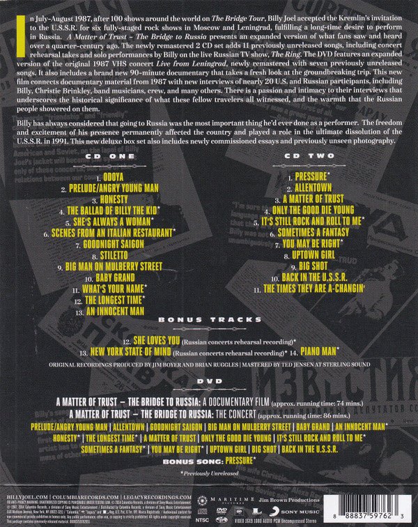 CD Billy Joel – A Matter Of Trust - The Bridge To Russia Nuevo precintado - DISCOS NAKASHA