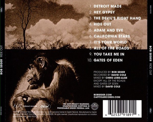 CD Bob Seger – Ride Out Nuevo precintado - DISCOS NAKASHA