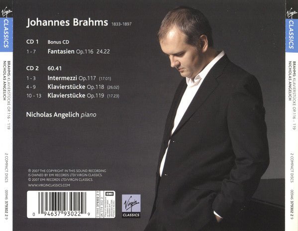 CD Brahms - Nicholas Angelich – Klavierstücke Op.116 - 119 Nuevo precintado - DISCOS NAKASHA
