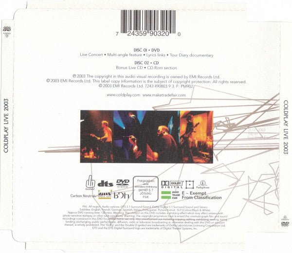 CD Coldplay – Live 2003 2ª Mano (Producto exclusivo recogida en tienda) - DISCOS NAKASHA