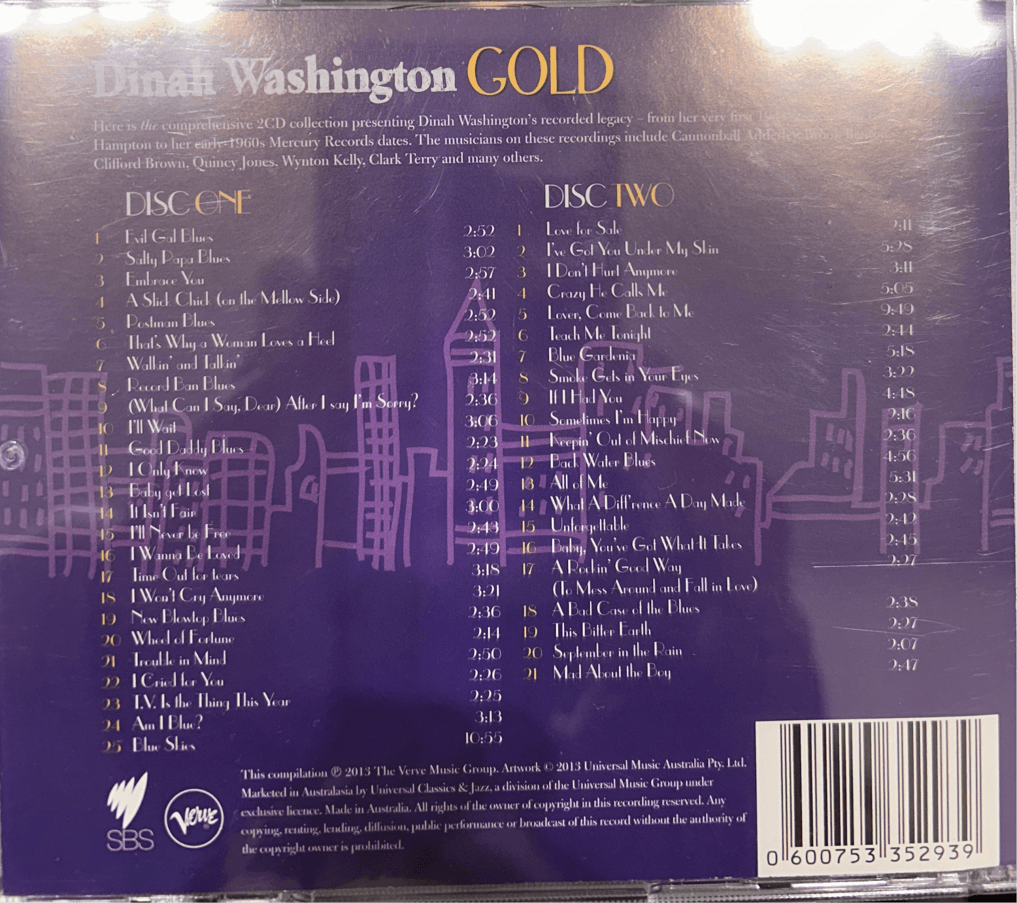 CD Dinah Washington - Gold Nuevo precintado - DISCOS NAKASHA