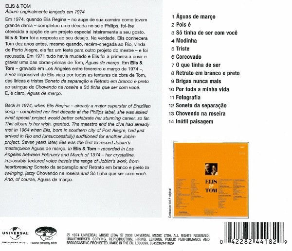 CD Elis & Tom – Elis & Tom Nuevo precintado - DISCOS NAKASHA
