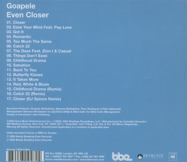 CD Goapele – Even Closer Nuevo precintado - DISCOS NAKASHA
