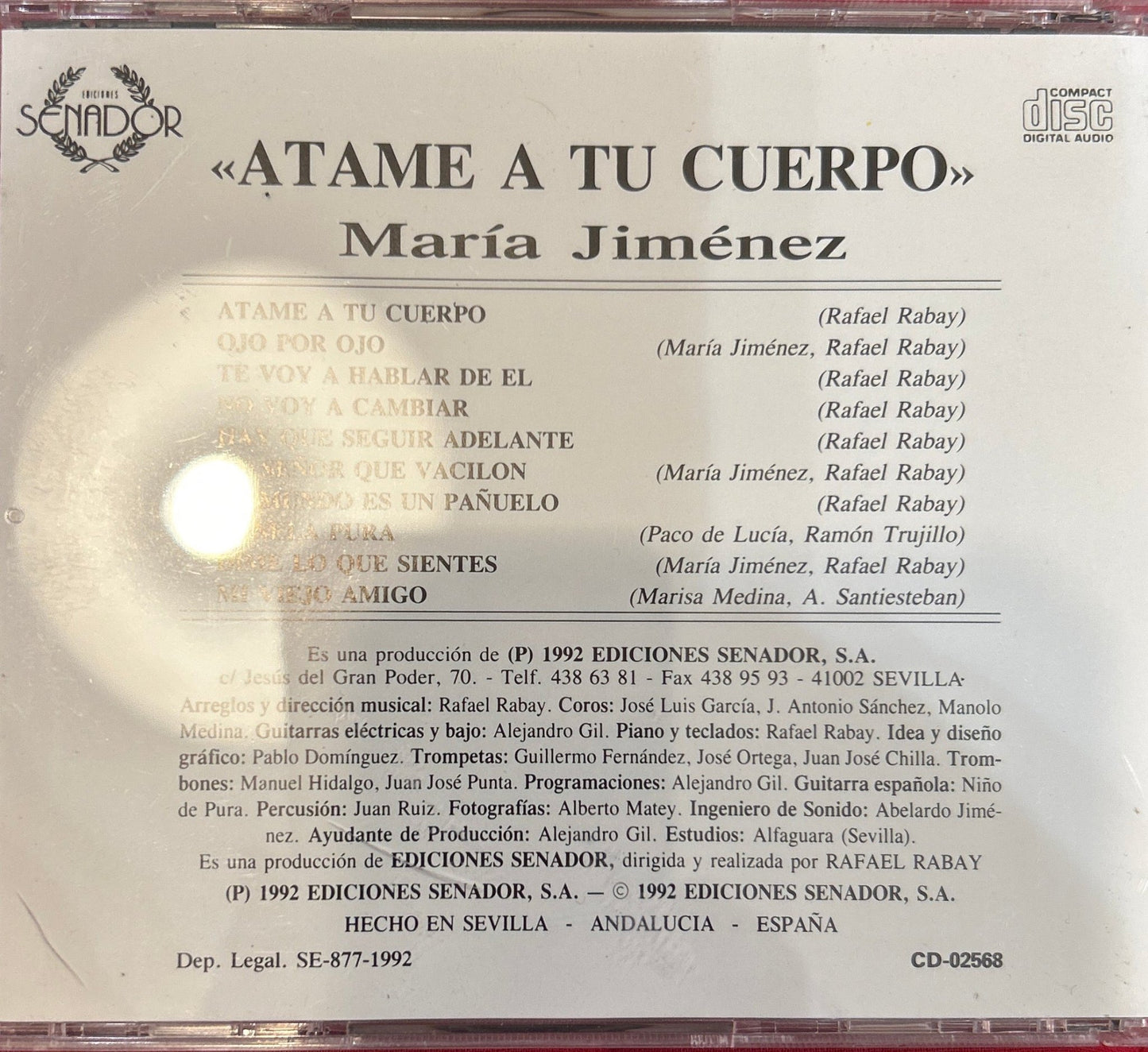 CD Maria Jimenez – Atame A Tu Cuerpo 2ª Mano - DISCOS NAKASHA