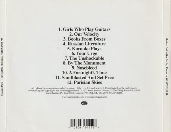 CD Maxïmo Park – Our Earthly Pleasures 2ª Mano (Producto exclusivo recogida en tienda) - DISCOS NAKASHA