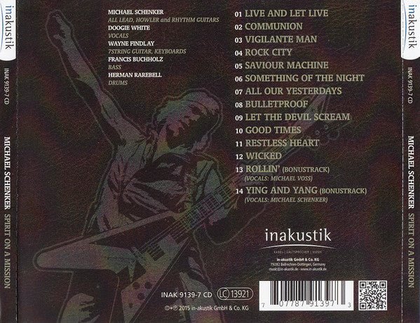 CD Michael Schenker's Temple Of Rock – Spirit On A Mission Nuevo precintado - DISCOS NAKASHA