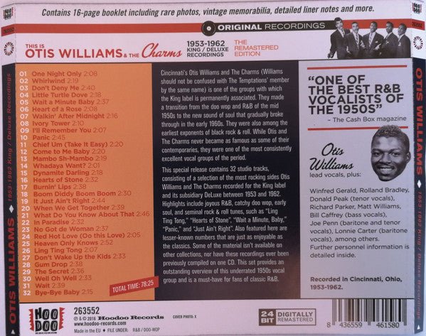 CD Otis Williams & The Charms – This Is Otis Williams & The Charms, The 1953 - 1962 King / DeLuxe Recordings Nuevo precintado - DISCOS NAKASHA