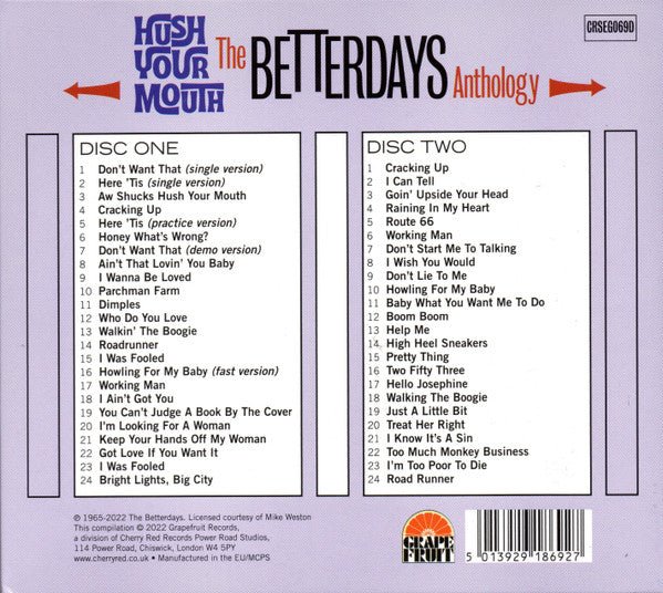 CD The Betterdays – Hush Your Mouth - The Betterdays Anthology Nuevo precintado - DISCOS NAKASHA