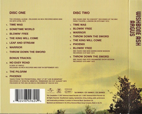 CD Wishbone Ash – Argus Nuevo precintado - DISCOS NAKASHA