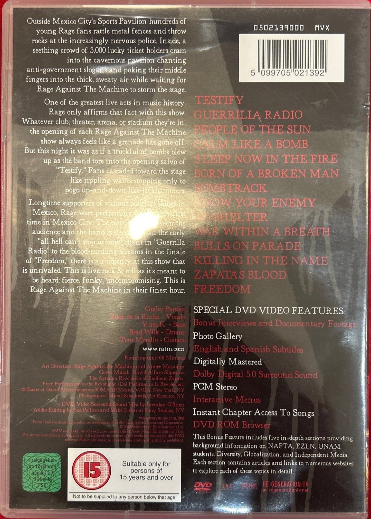 DVD Rage Against The Machine – The Battle Of Mexico City 2ª Mano - DISCOS NAKASHA
