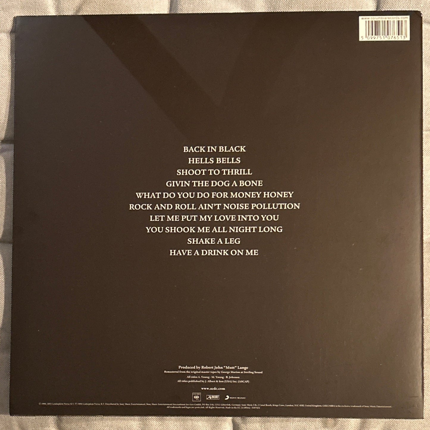 LP AC/DC - Back in black 2ª Mano - DISCOS NAKASHA
