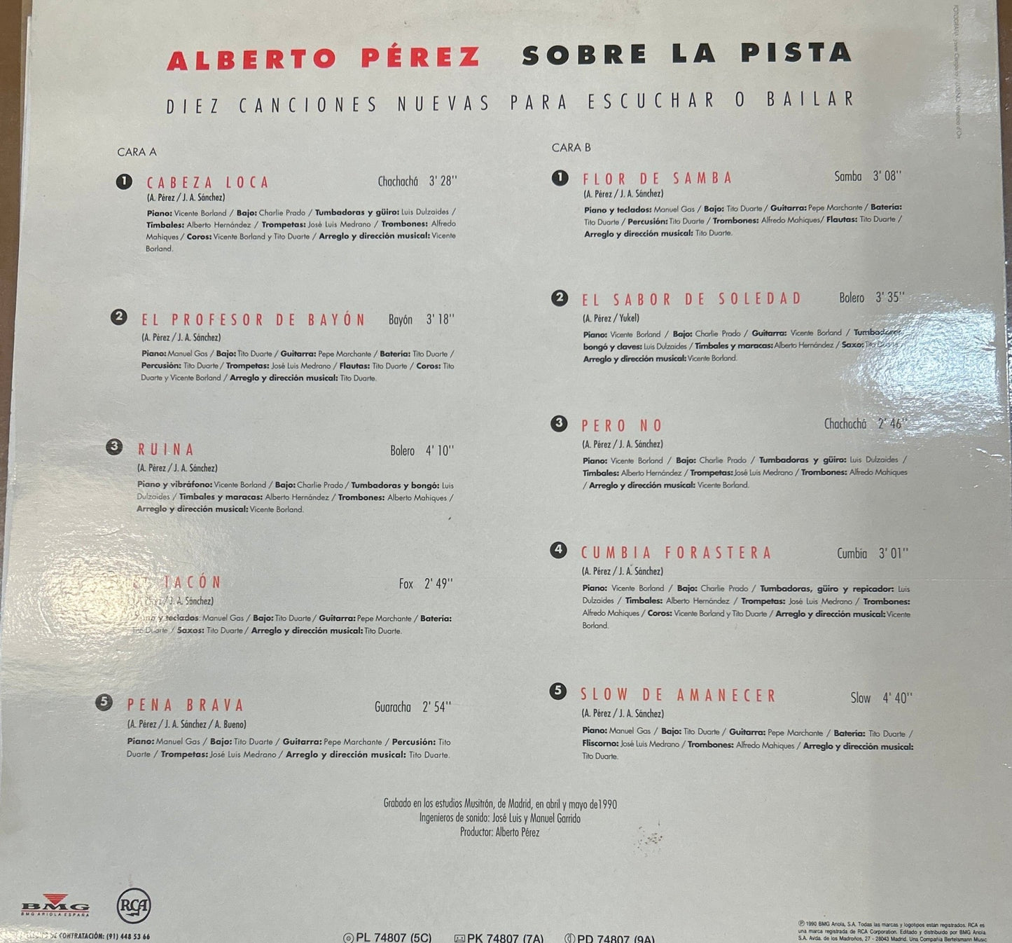 LP Alberto Pérez– Sobre La Pista 2ª Mano (Producto exclusivo recogida en tienda) - DISCOS NAKASHA